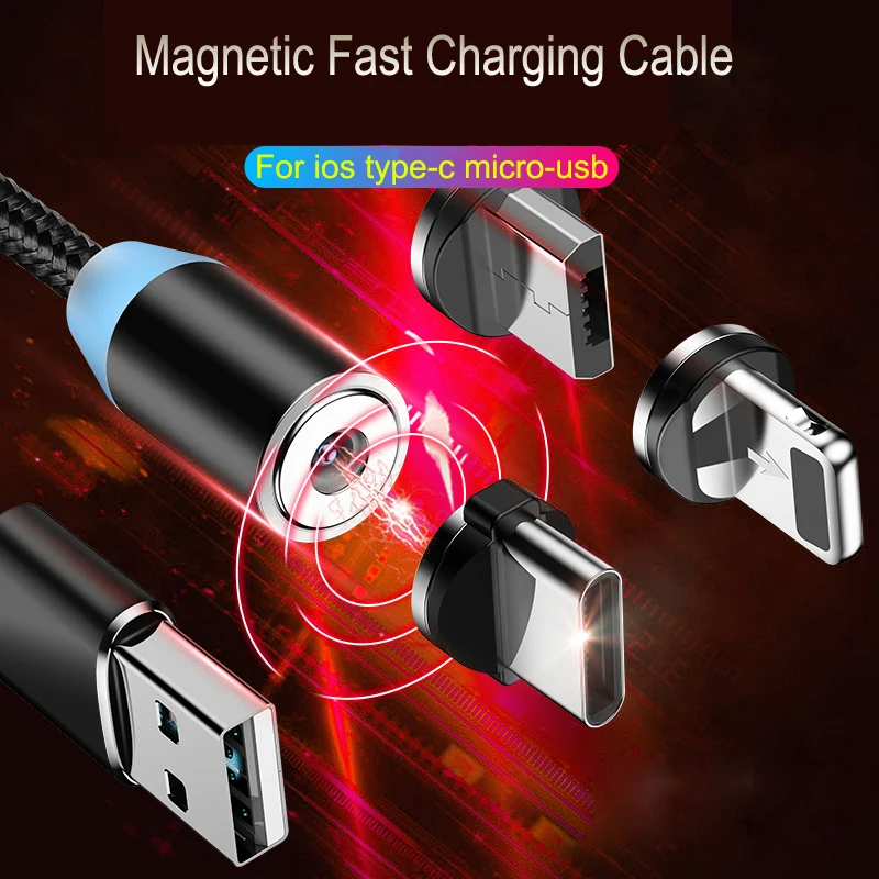 Магнитный зарядный кабель Micro USB для iPhone type-c, Магнитный зарядный адаптер usb type C, кабели для мобильных телефонов