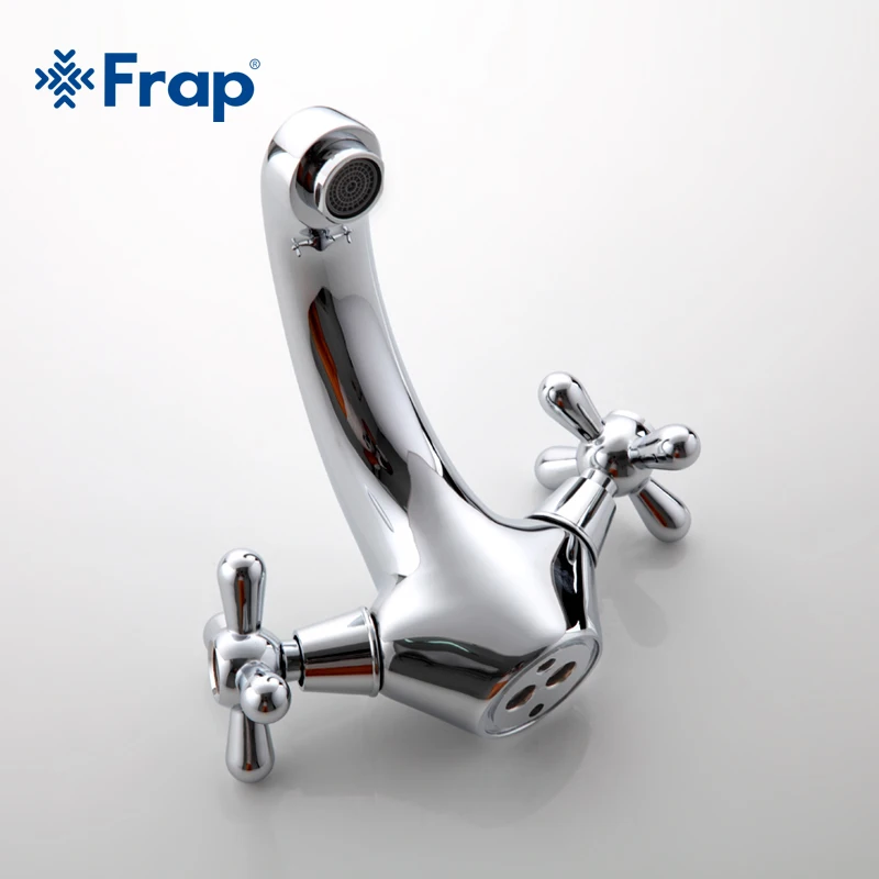 Preise FRAP Klassische Silber bad Becken wasserhahn mischer Wc Wasserhahn Doppel griff bad wasserhahn heiße und kalte wasser mixer control F1025