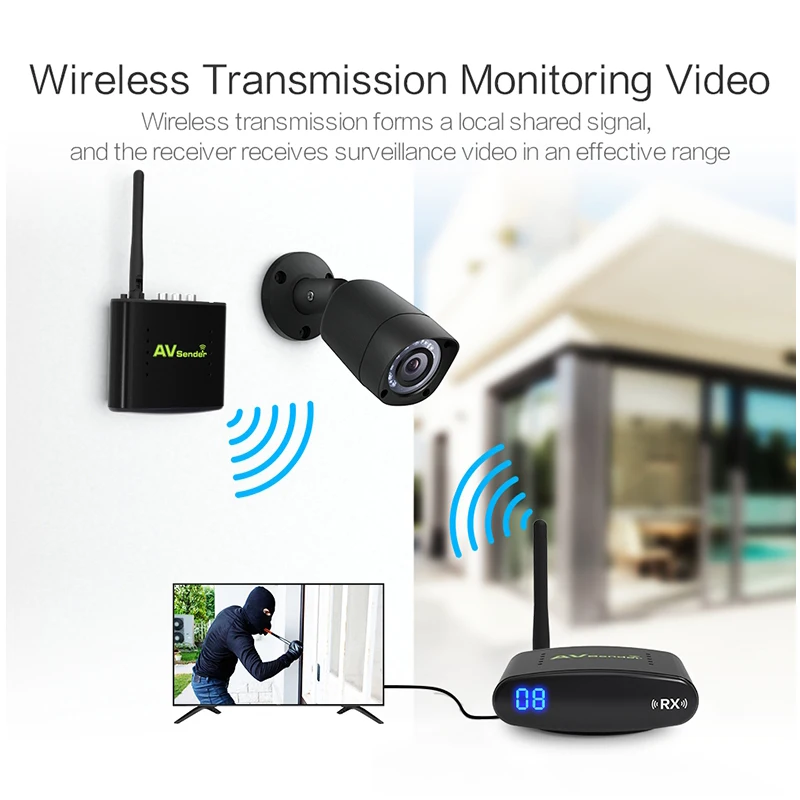 PAT-335 SD 2.4ghz 480p 100m wireless av transmitter and receiver for tv CCTV camera security products