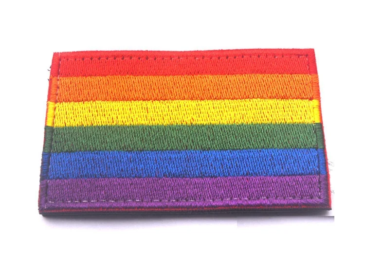 100pcs Rainbow Gay Pride Flag Lesbian LGBT Embroidered Iron Crest Badge For Clothing Clothes Baseball Cap Bag | Дом и сад