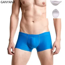 Бренд GANYANR, плавки для плавания для мужчин размера плюс, одежда для плавания для геев, купальный костюм, Шорты для плавания, трусы, одноцветные, сексуальные, с низкой талией, с мешочком для пениса