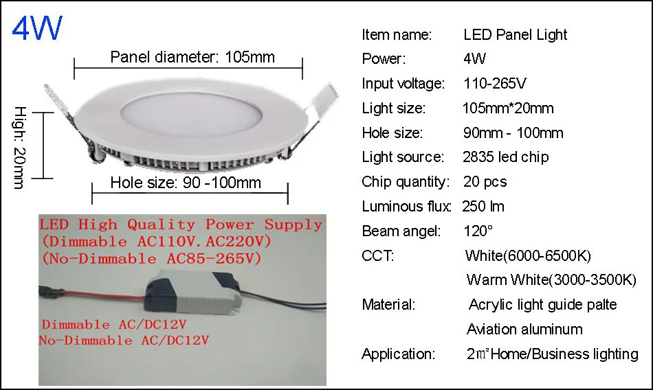 Ultra Thin LED Panel Downlight 3w 4w 6w 9w 12w 15w 18w Round/Square LED Ceiling HTB1p9gqxFmWBuNjSspdq6zugXXa7