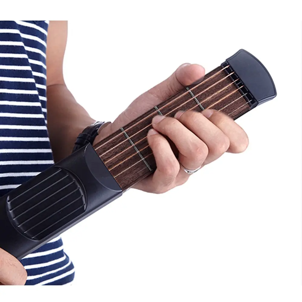 

Portable Pocket Acoustic Guitar Practice Tool Gadget 6 String 6 Fret Model for Beginner