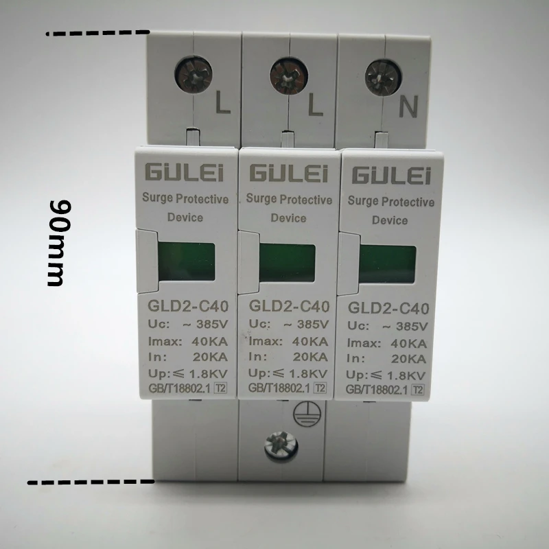 3P Защита от перенапряжения 10KA-20KA 20KA-40KA 30KA~ 60KA B~ 385V Низковольтное предохранительное устройство AC SPD модуль 2P+ N