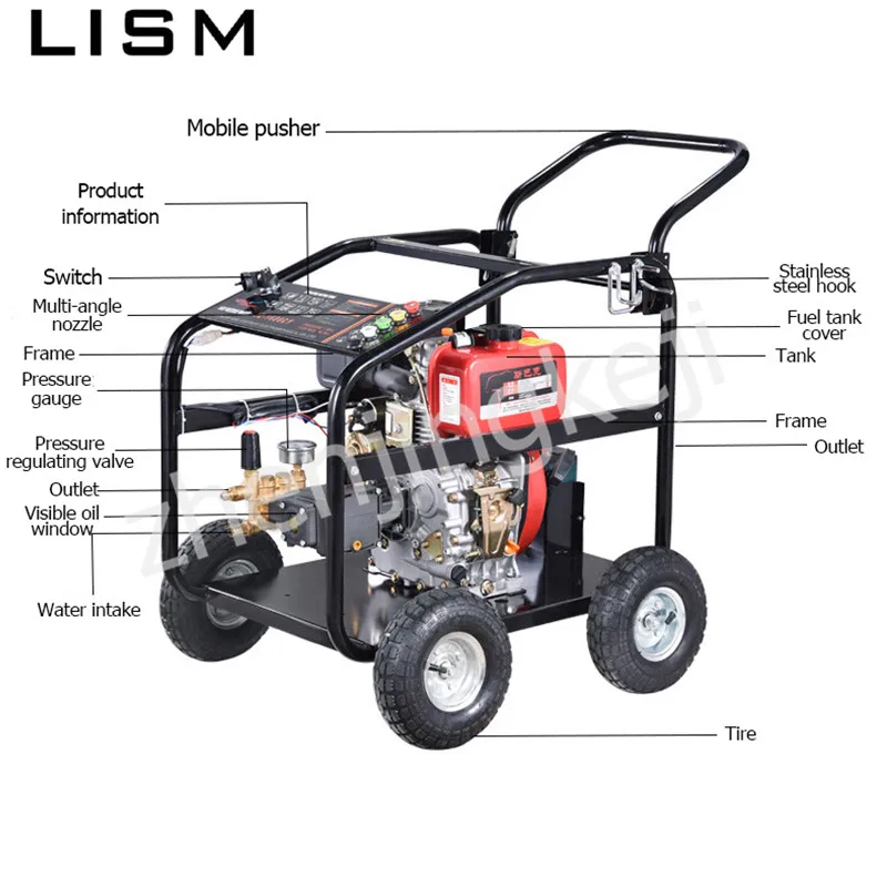  Diesel Power Ultra High Pressure Car Washing Machine Portable Washing Machine Electric Start Multip