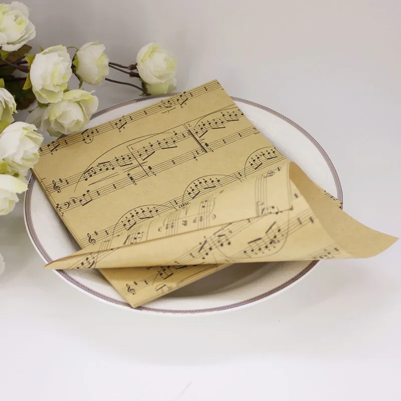 50pcs-Flower-Cones-Holder-Ice-Cream-Style-DIY-Brown-Kraft-Paper-Musical-Note-Candy-Box-gift