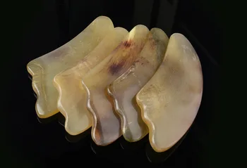 

10Pcs/lot Health care Scrape Therapy Natural Bian tool Stone Needle Acupuncture Massage Detox Body sheep Horn Guasha Board free