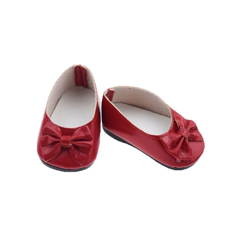 New red leather doll shoes for 18" inch american girl doll for baby