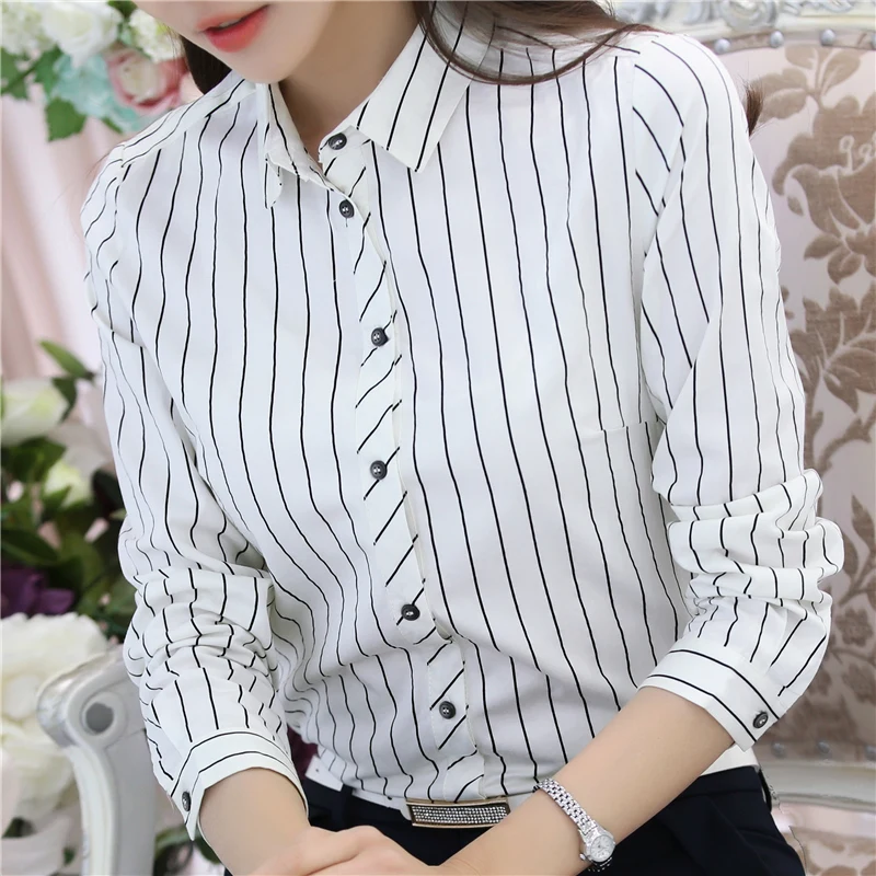 BIBOYAMALL Women Blouses Long Sleeve Shirts 2018 Turn down