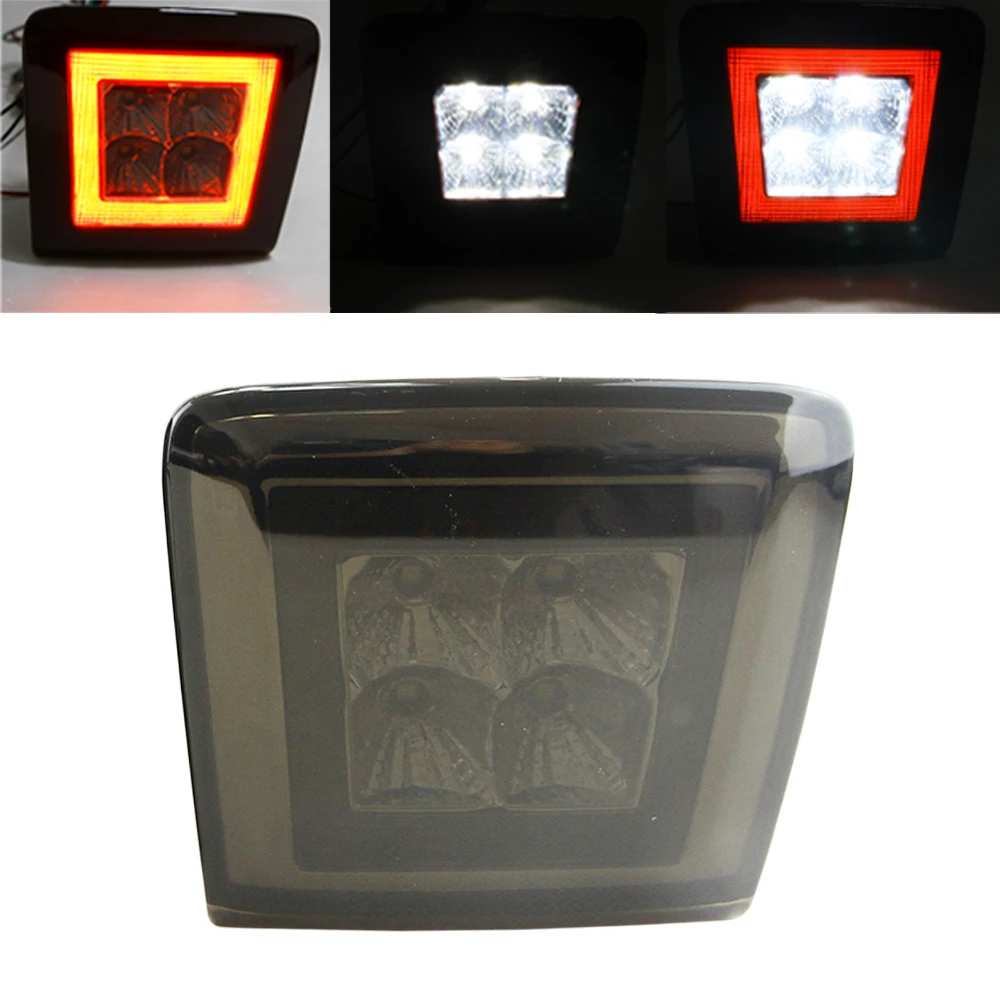 

1X All-in-one LED Integrated Rear Fog Light Backup Smoked Lens Reverse Light For Nissan 370Z