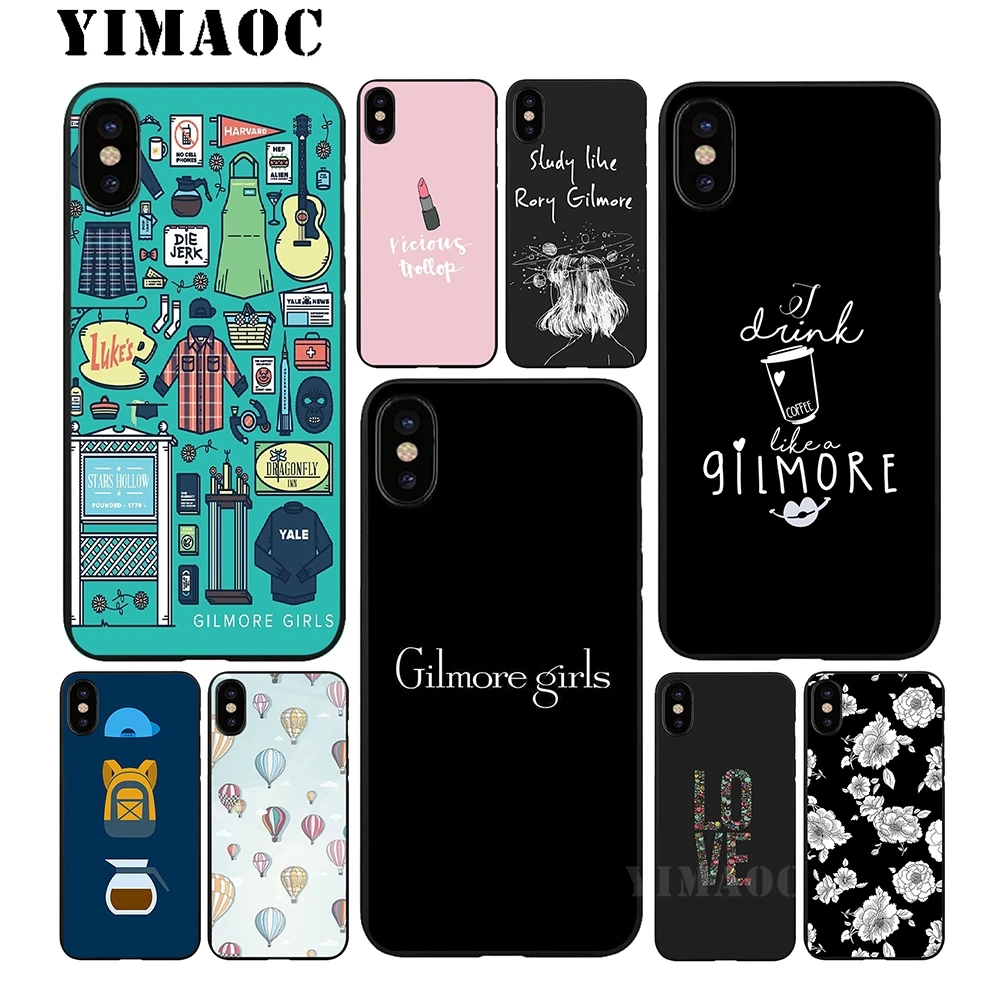 YIMAOC Gilmore girls Soft TPU Black Silicone Case for iPhone X or 10 8 7 6 6S Plus 5 5S SE Xr Xs Max |