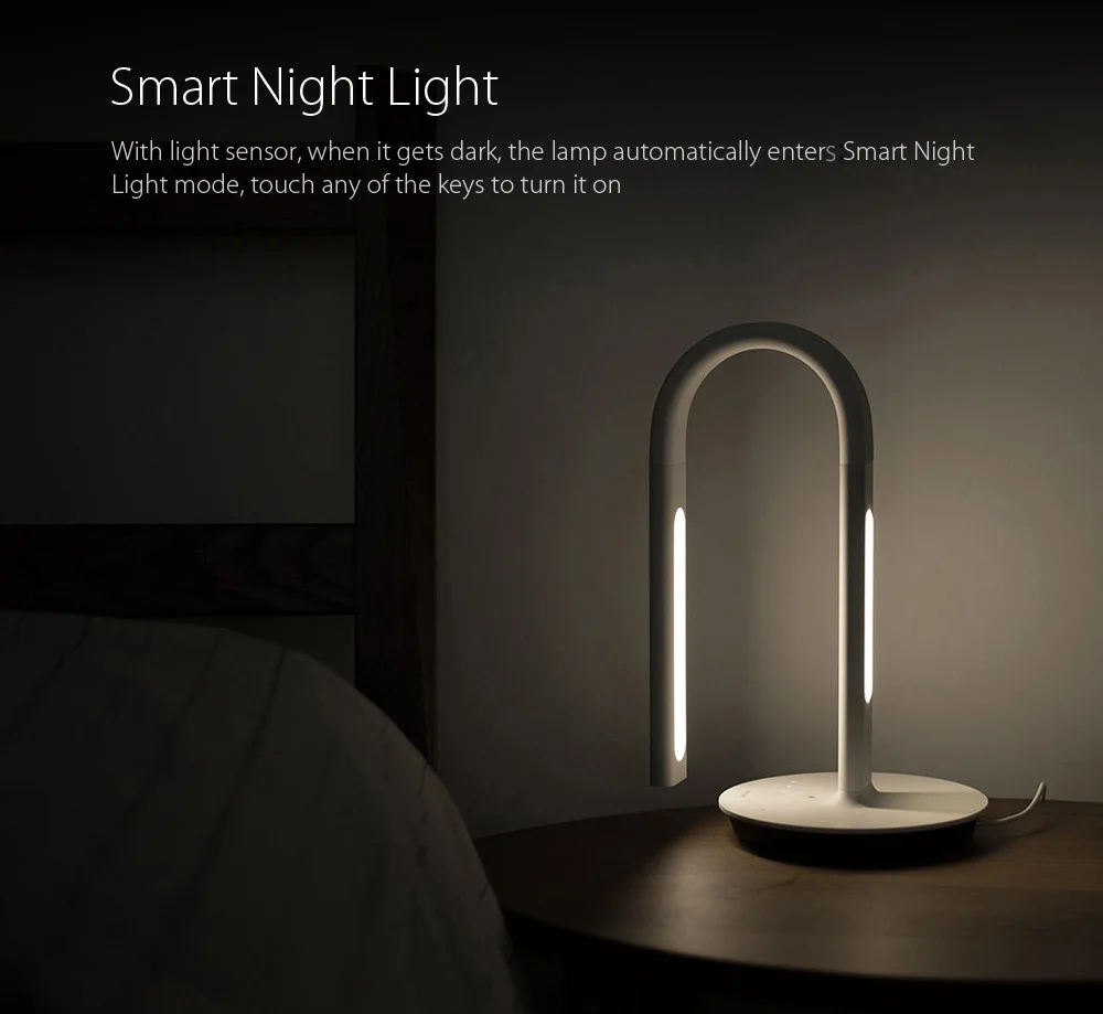 Xiaomi mi, умный светодиодный настольный светильник, настольная лампа Dim mi ng, светильник для чтения, умный дом, 4 режима, Регулируемый Настольный светильник без мерцания