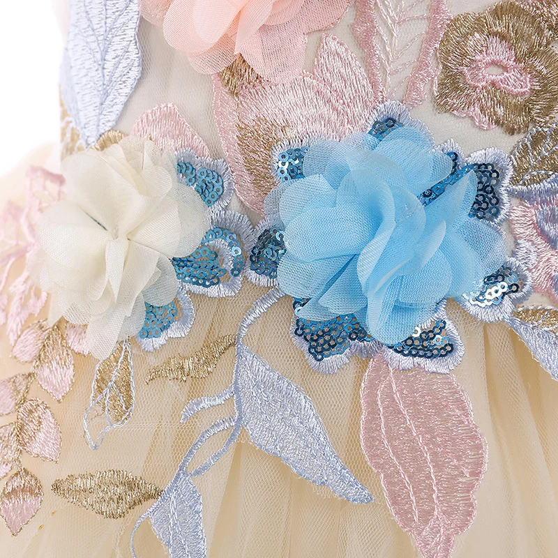 Платья с цветочным узором для девочек; одежда для свадьбы; платье принцессы для первого причастия; костюм для малышей; vestido; Детские вечерние платья-пачки; L5029