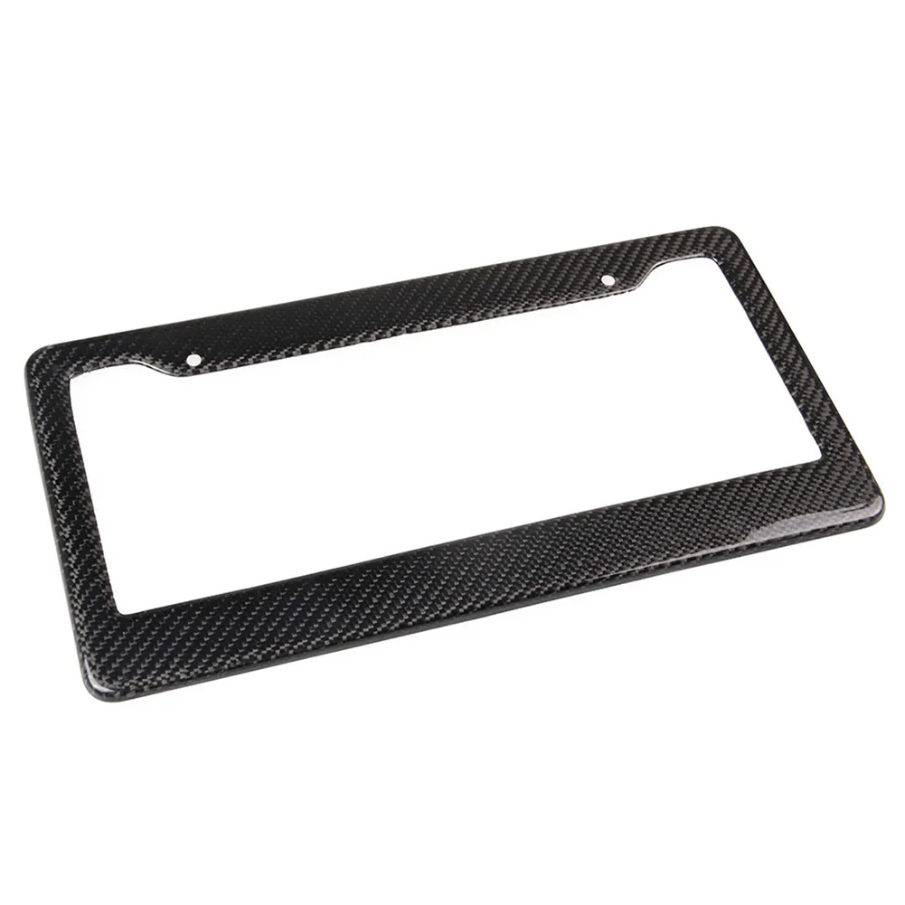 Universal Carbon Fiber/ABS License Plate Frame Tag Cover With Free Caps