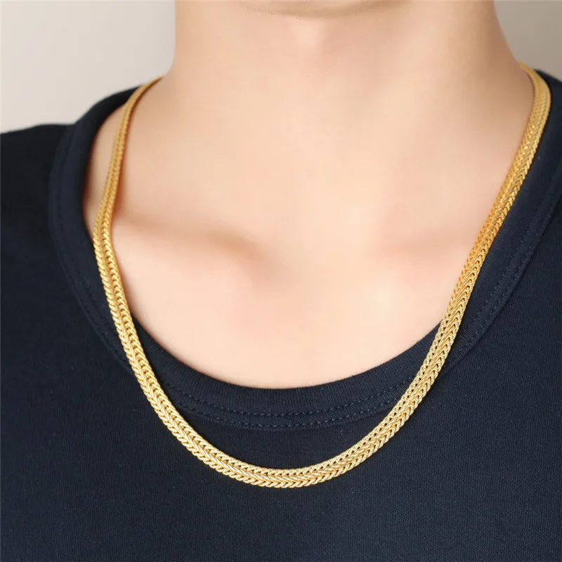 Long Snake Chain Necklaces Men Jewelry 