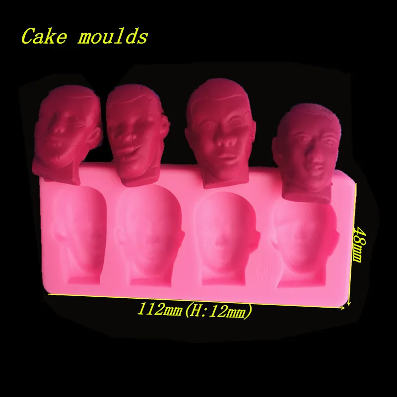 

Fondant cake mold Man head portrait shape decoration Silicone mould diy chocolate pastry cake baking tools