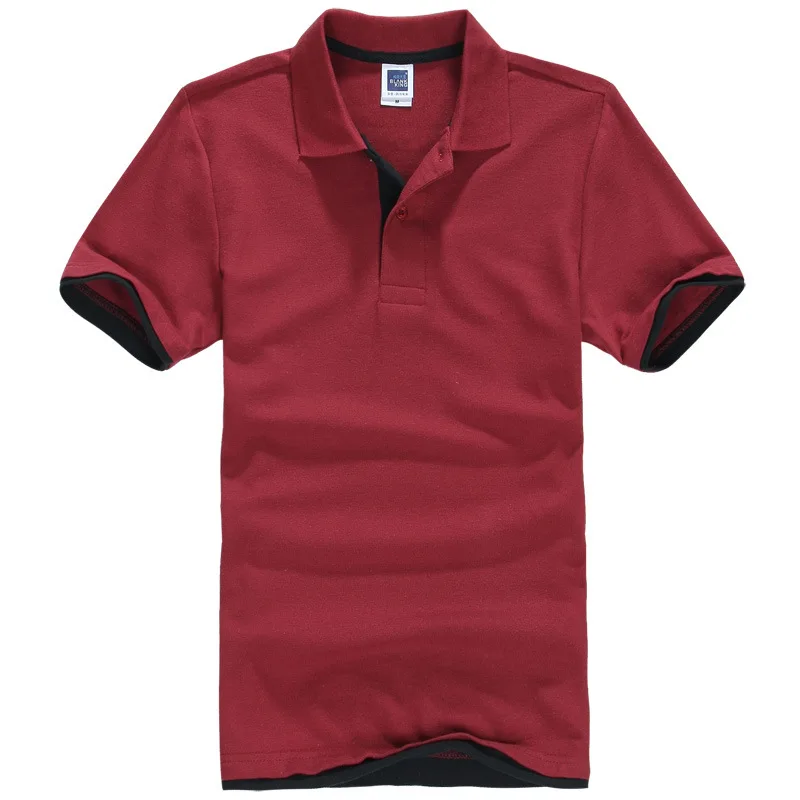 Новая брендовая мужская рубашка поло размера плюс XS-3XL, дизайнерская повседневная мужская хлопковая рубашка с коротким рукавом, трикотажная одежда для игры в гольф TX107 - Цвет: Red Black