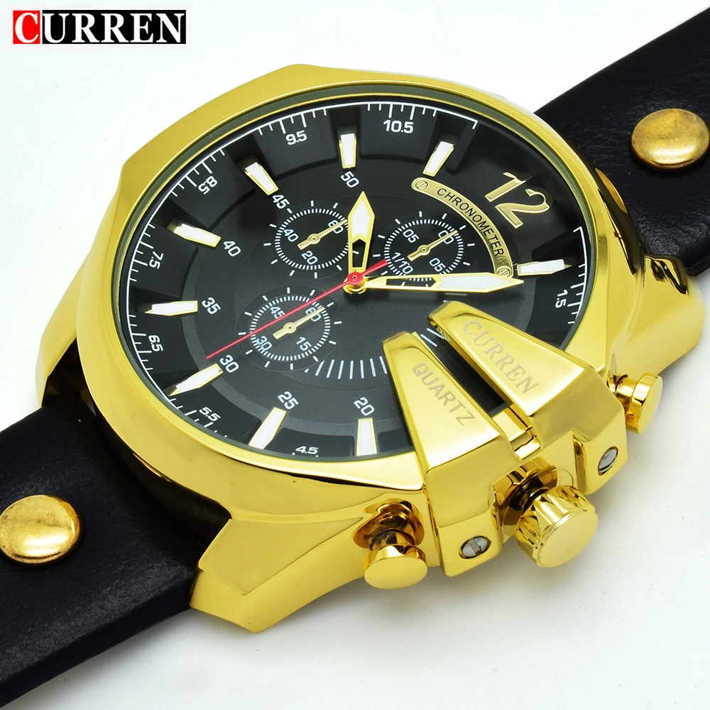 Часы CURREN Мужские спортивные аналоговые кварцевые с кожаным ремешком 8176|wristwatch