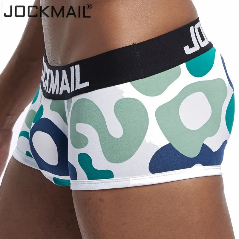 JOCKMAIL сексуальные мужские трусы боксеры cueca мужские хлопковые трусы мужские боксеры камуфляжные Мягкие Трусы Шорты Мужские трусы с принтом