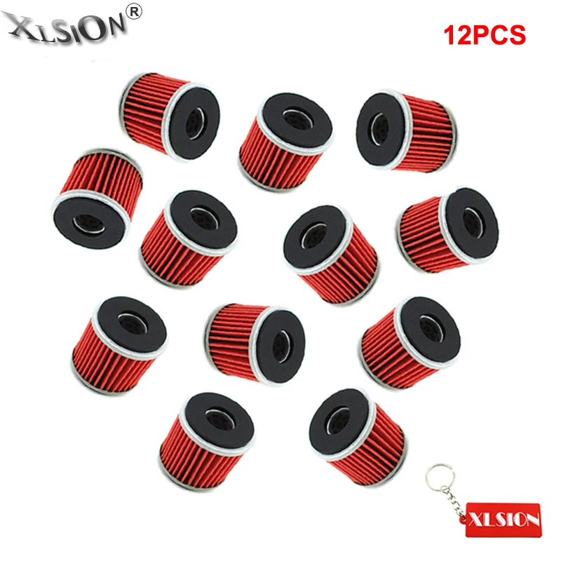 XLSION 12Pcs Oil Filters For Yamaha YFZ450 YZ250F YZ450 YZ450F WR250F