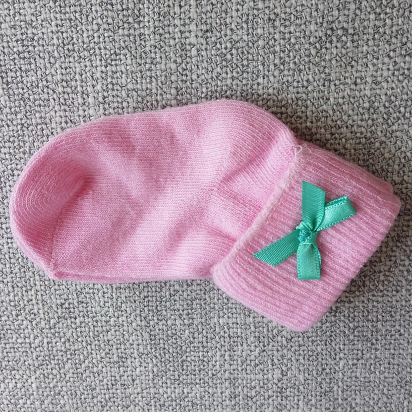 Одноцветные носки для новорожденных; носки с бантом для маленьких мальчиков и девочек