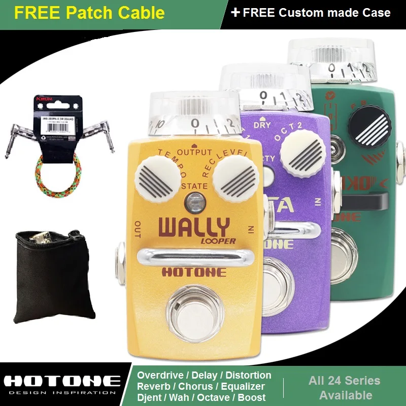 

Hotone Pedal Skyline Series Overdrive Djent Distortion Looper Guitar Effect Stompbox with Free Patch Cable and Case