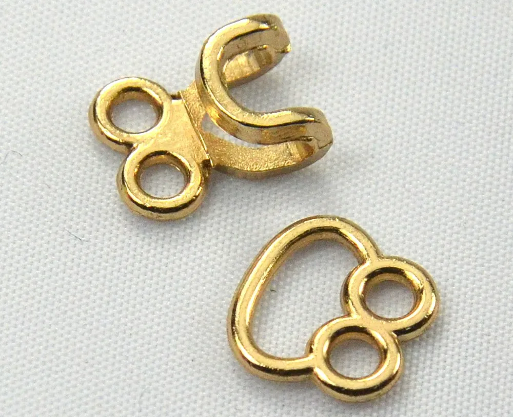 10set Gold Tone Metal Clasp Waist Extender Frog Hooks & Eyes Clasps