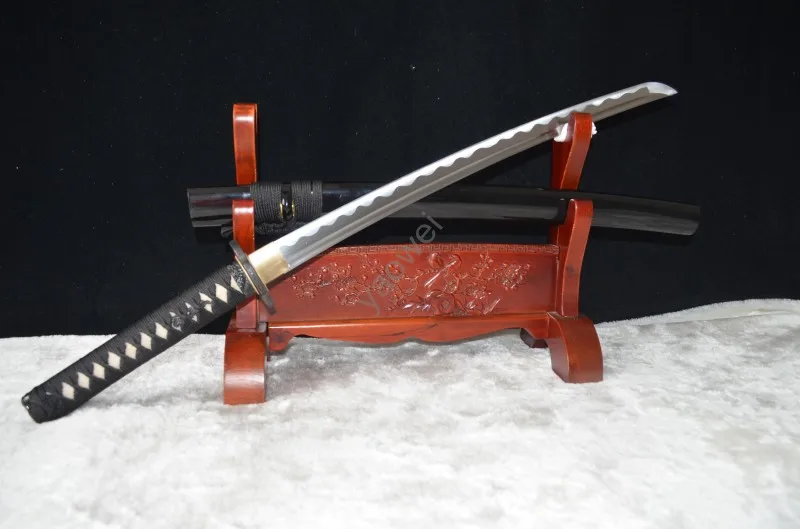 

Japanese Real Samurai Wakizashi 1060 High Carbon Steel Sword Training Traditional Handmade Blade Battle Ready can cut bambootree