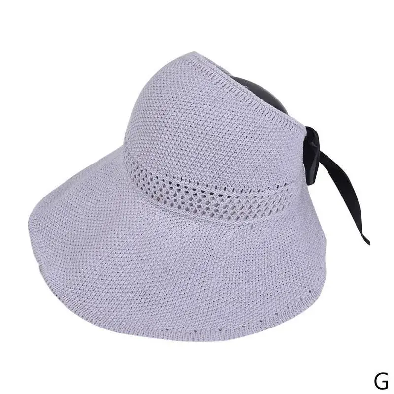 Модная пляжная шляпа от солнца с козырьком, женские летние шляпы от солнца для женщин, соломенная шляпа от солнца с большими полями, складная пляжная шляпа для девочек - Цвет: G