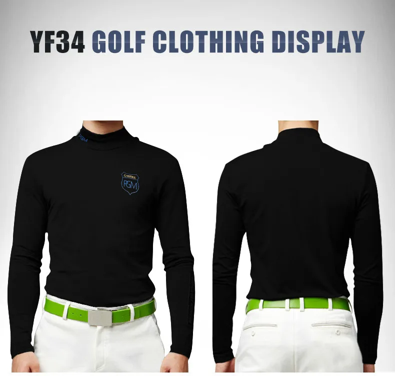 2018 PGM футболка для гольфа теплый тонкий высокая эластичная Антистатическая блузка для мужчин гольф майка с цвет черный, белый, серый