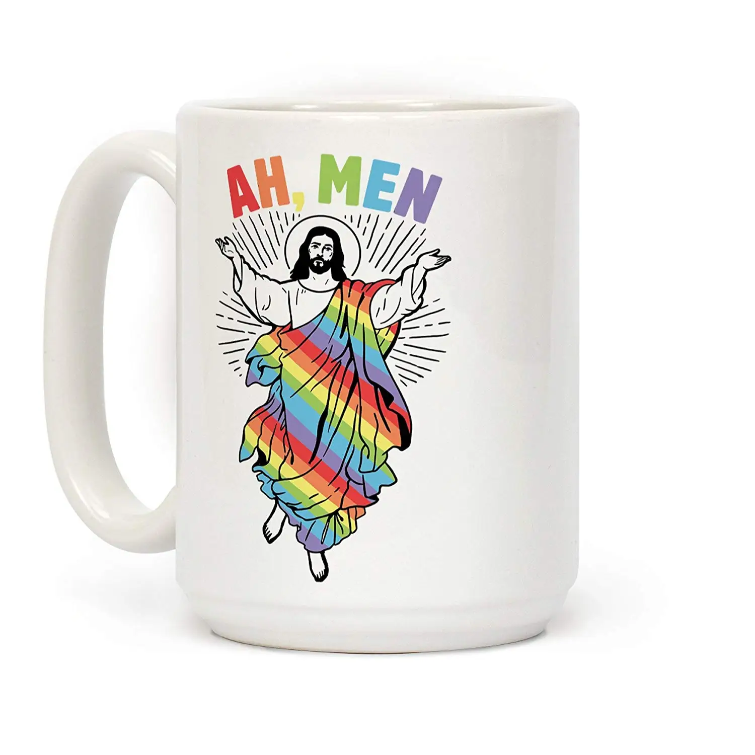 

Ah, Men Gay Jesus Mug White 11 Ounce Ceramic Coffee Mug