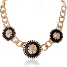 Прямая поставка простой модный Индивидуальный креативный вентилятор прилива металлическая широкая цепь голова льва преувеличенное декоративное ожерелье Подарки