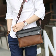 2016 England Fashion Designer Crossbody Bag for Men PU Leather Handbags Man Casual Coffee Business Shoulder Bag Messenger Bags