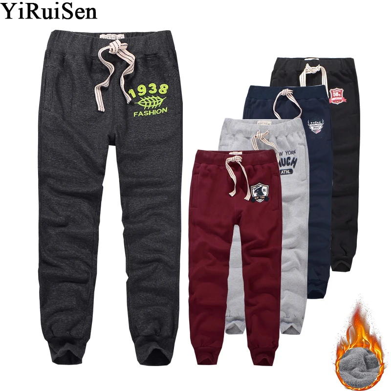 YiRuiSen/, Брендовые мужские флисовые плотные спортивные штаны, теплые штаны для зимы, повседневные длинные спортивные штаны для мужчин,#6114