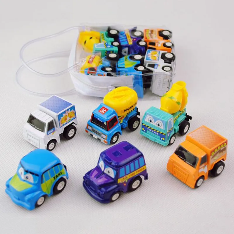 

6PCS Multi style Children toy Back of the car Blaze Monster Pull back the car simulation Children's engineering vehicle set