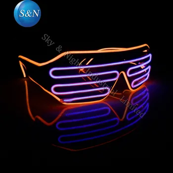 

(Orange+Pink) Mix color LED EL Fashion Shutter Glasses+Sound Inverter + Free Shipping