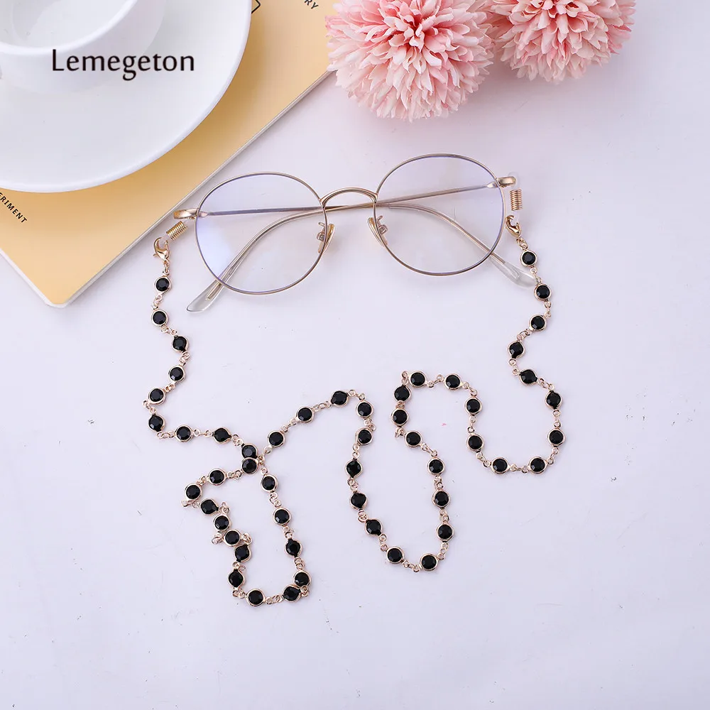 Lemegeton черные хрустальные бусины очки с цепочкой шнур для очков веревка чтения