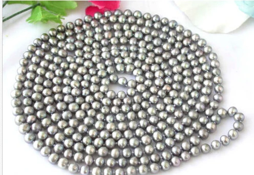 

~~ BJC 00131 round gray freshwater pearl necklace Discount AAA