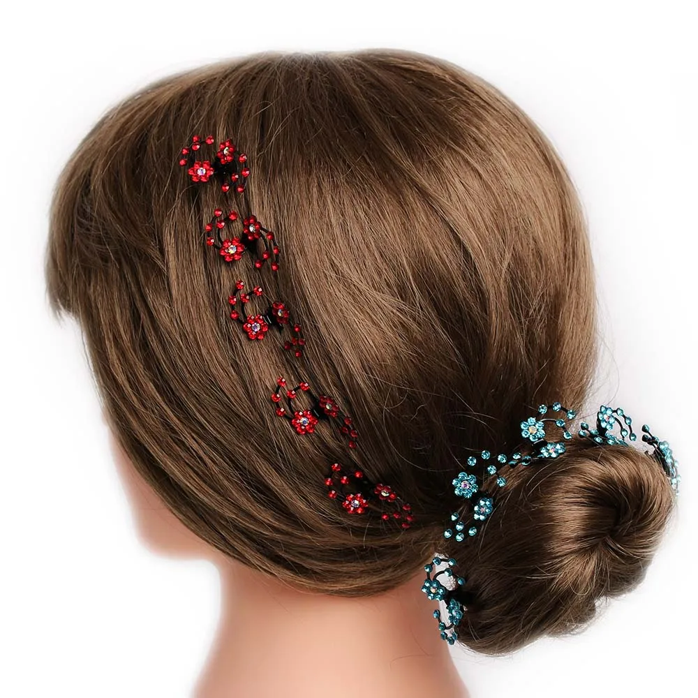 

6Pcs/pack Mini Headwear Rhinestone Bridal Hair Claws for Women Snowflake Hair Pins and Clips Flower Girl Hair Accessories