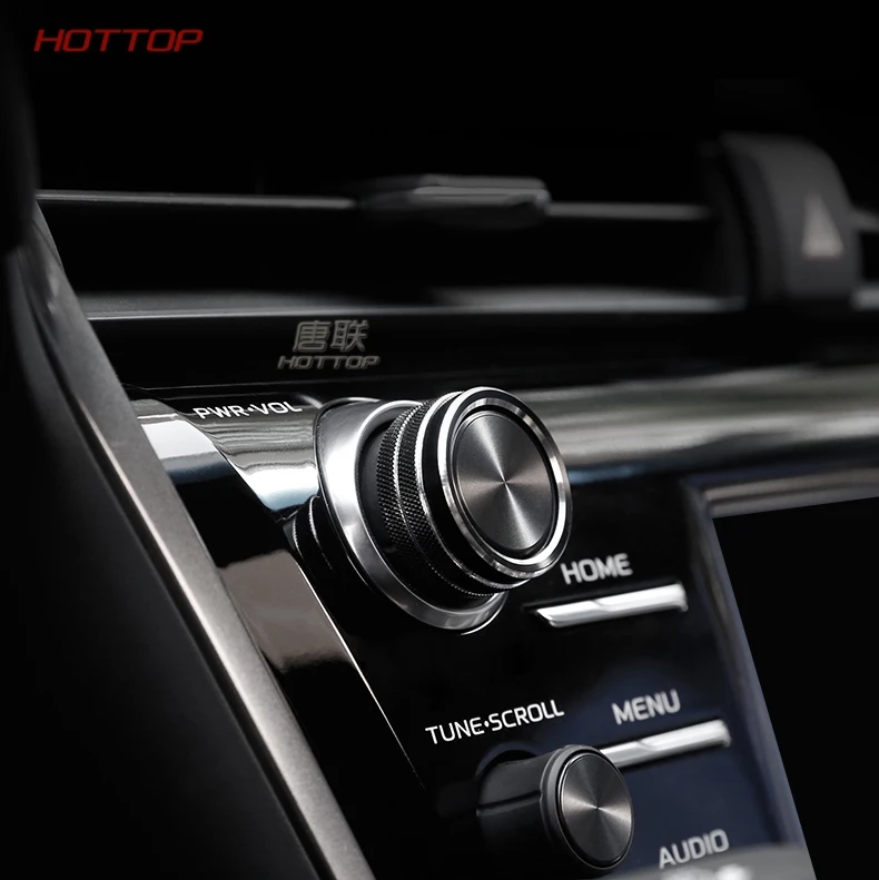 

Stainless Steel Audio CD Adjustment Button Decoration Ring for Toyota Camry 2018 2019 8 8th accessories