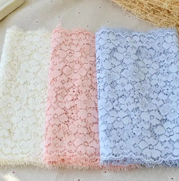 

1 Meter/lot Colorful Lace Trim Eyelash Elastic Stretch Lace Trim Free shipping