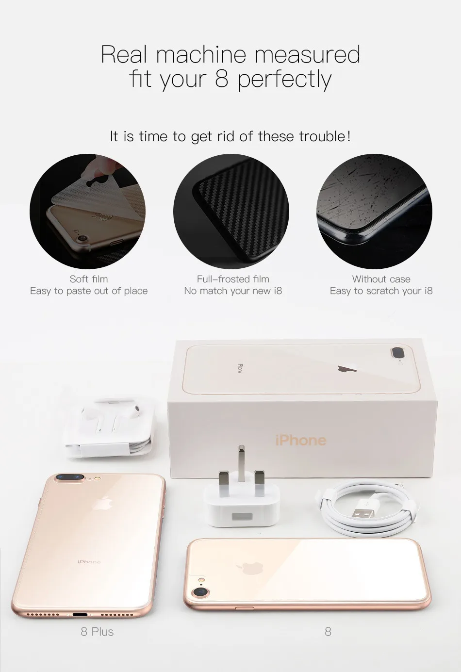 Miếng dán kính cường lực mặt sau lưng cho iPhone 7 Plus / iPhone 8 Plus hiệu Baseus