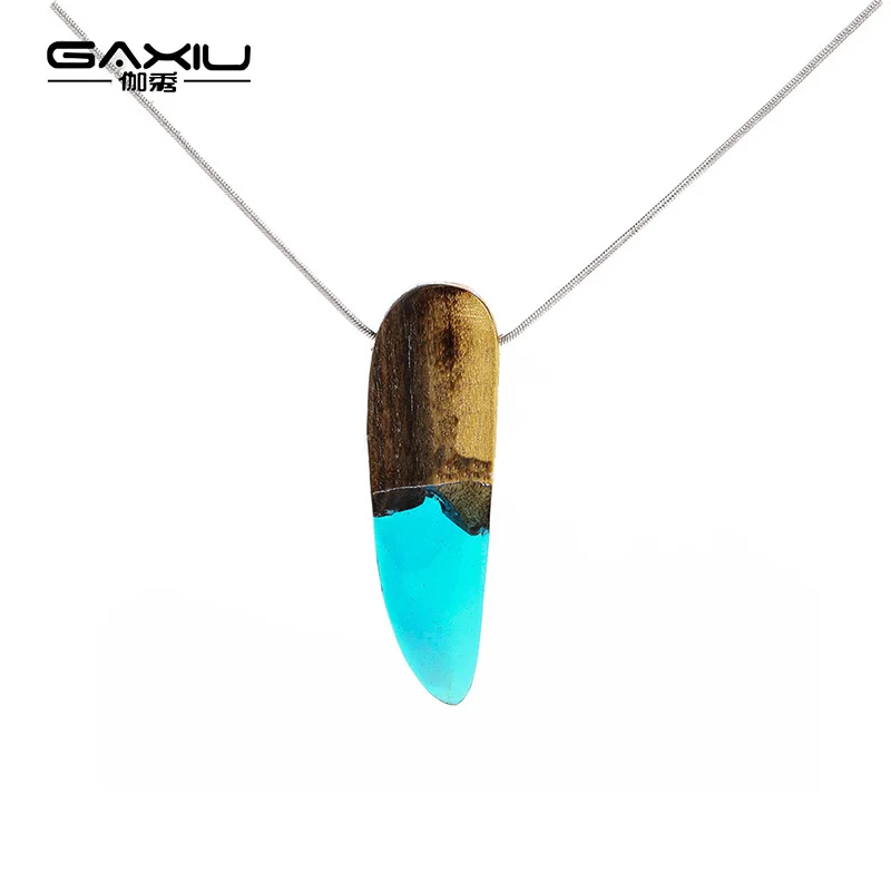 

Nature Resin Necklace Fashion Creative Pendant For Women Men Jewelry Anniversary Present Wooden Accessories To Family And Lover