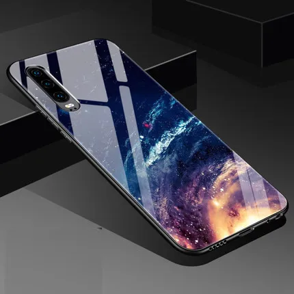 Hao HAN XING KONG Huawei p30 чехол твёрдый глянцевый P30 pro закаленное стекло задней крышки обернутый с уровнем твердости 9 h анти-взорваться противоударное для p30 pro Чехол - Цвет: Hao HAN XING KONG
