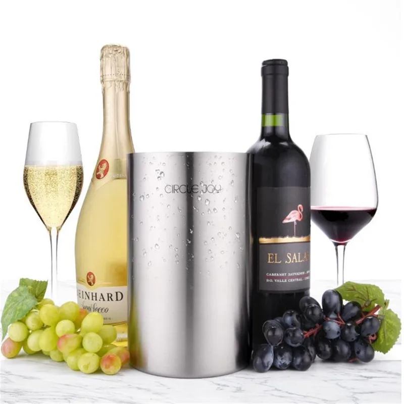  Xiaomi Stainless Steel Double-deck Ice Bucket Champagne Bucket Wine Bucket Wine Barrel Container Kitchen Toolscontainer (2)