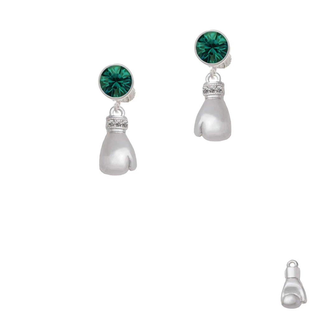 Large Boxing Glove Crystal Clip On Earrings (5)