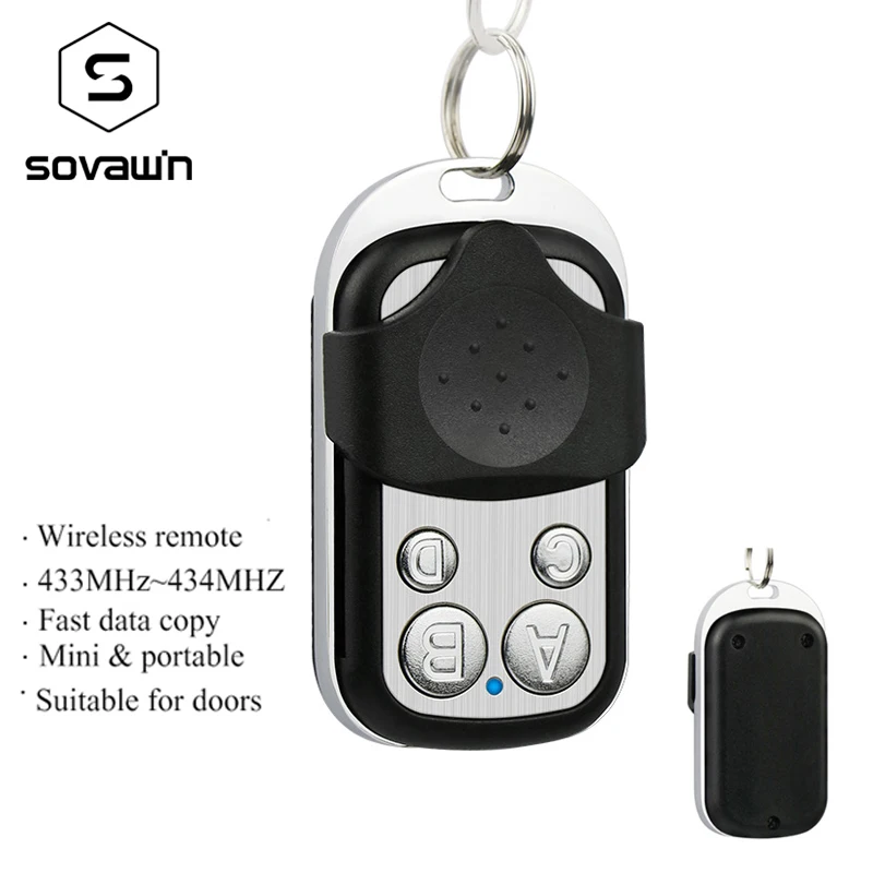 

Sovawin Universal Remote Control 433mhz Metal Wireless Copy Code Remote Control Duplicator 4 Channel for Electric Gate Garage