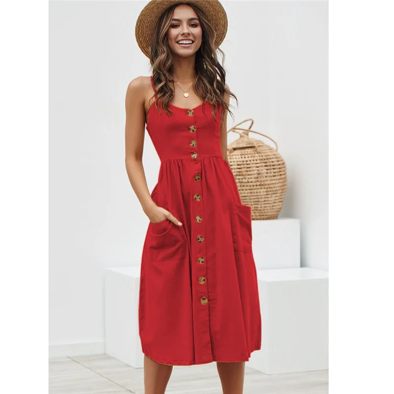 

2019JH Sexy Straps Bohemian Floral Tunic Beach Casual Dress Women Sleeve Sundress Chiffon sexy Sleeveless v-Neck Spaghetti Strap