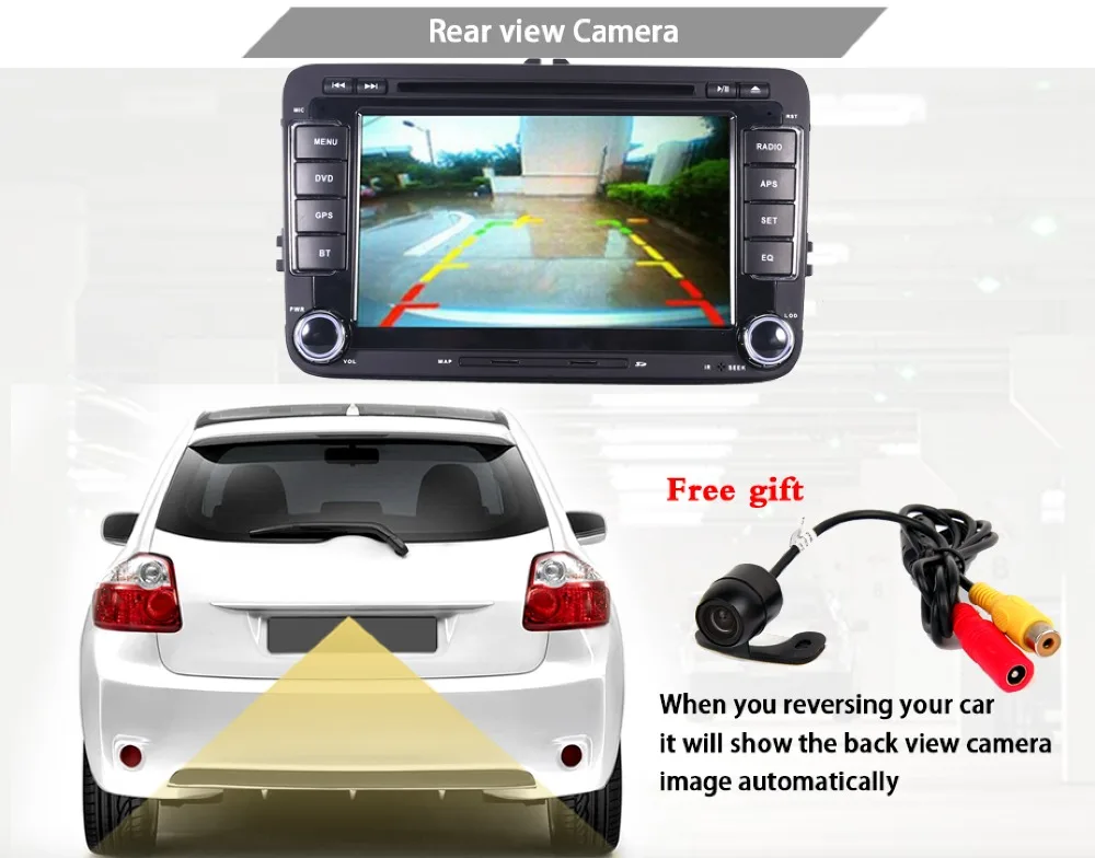 Excellent 2 Din 7 Inch Car DVD Player For VW Volkswagen Seat Polo Bora Golf Jetta Tiguan Leon Skoda with GPS Bluetooth Radio Free GPS MAP 10