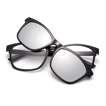 

TR90 Glasses Frame Polarized Clip On Sunglasses Men UV400 Myopia Clip on glasses Women Sun Glasses Driving Night Vision Lens